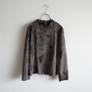 vintage design high neck blouse(シャツ/ブラウス(長袖/七分))