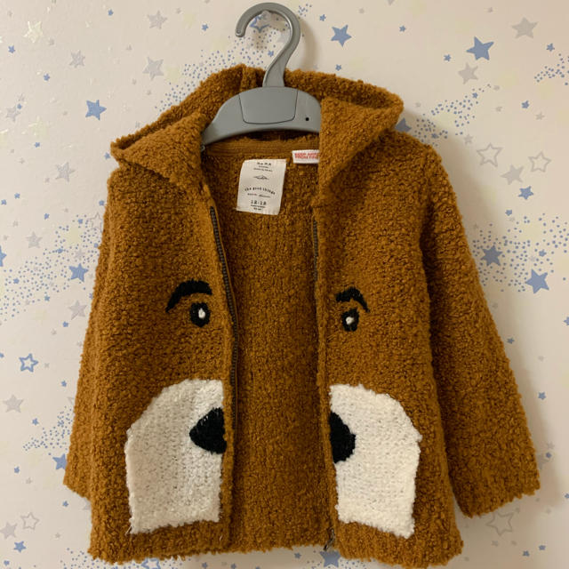 ZARA KIDS(ザラキッズ)のZARA baby  くまさん　ニットパーカー　86 キッズ/ベビー/マタニティのベビー服(~85cm)(ニット/セーター)の商品写真