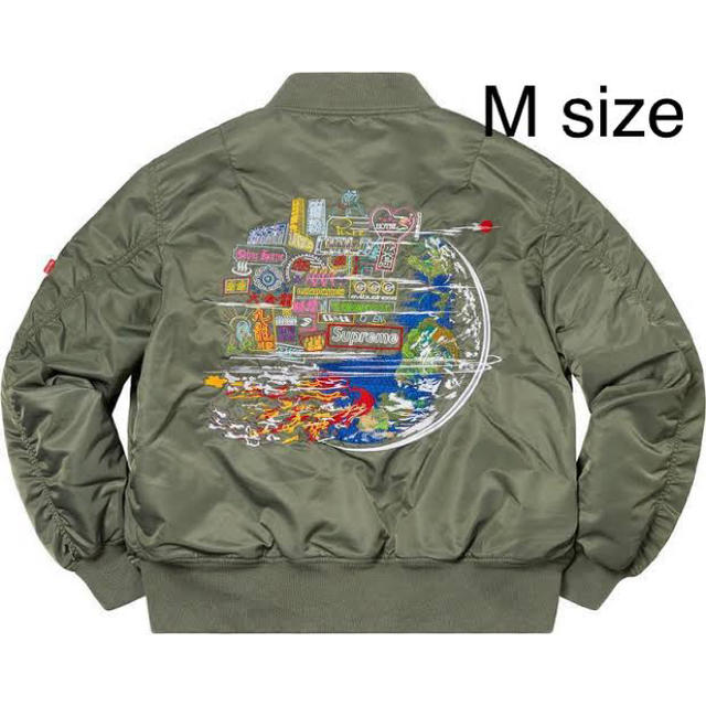 Supreme - Supreme Globe MA-1 jacket olive M