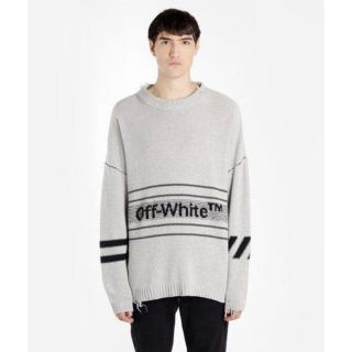 オフホワイト(OFF-WHITE)のOff-white ロゴインターシャセーター【正規品・本物】(ニット/セーター)