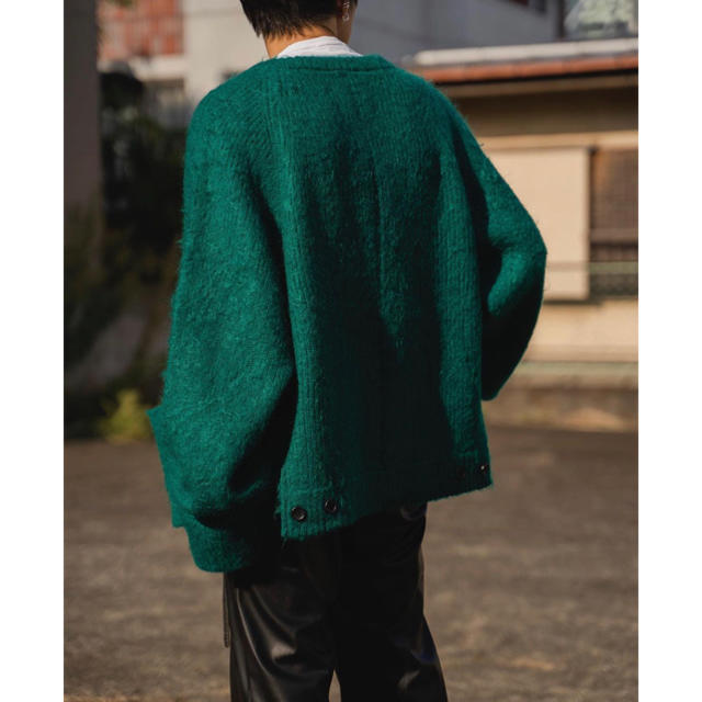 SUNSEA(サンシー)のstein 20aw KID MOHAIR CARDIGAN "GREEN" メンズのトップス(カーディガン)の商品写真