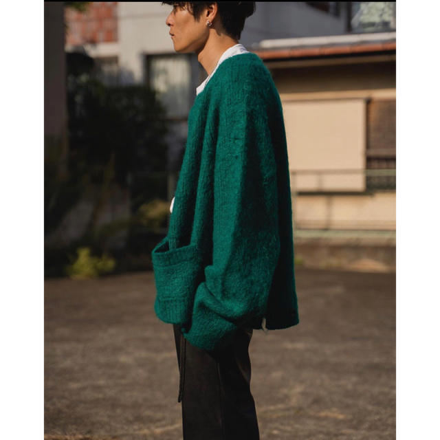 SUNSEA(サンシー)のstein 20aw KID MOHAIR CARDIGAN "GREEN" メンズのトップス(カーディガン)の商品写真