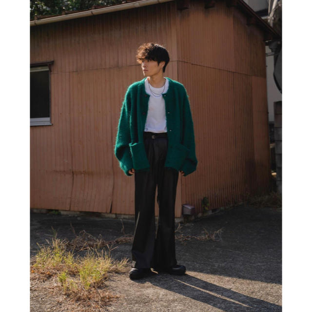 SUNSEA(サンシー)のstein 20aw KID MOHAIR CARDIGAN "GREEN" メンズのトップス(カーディガン)の商品写真