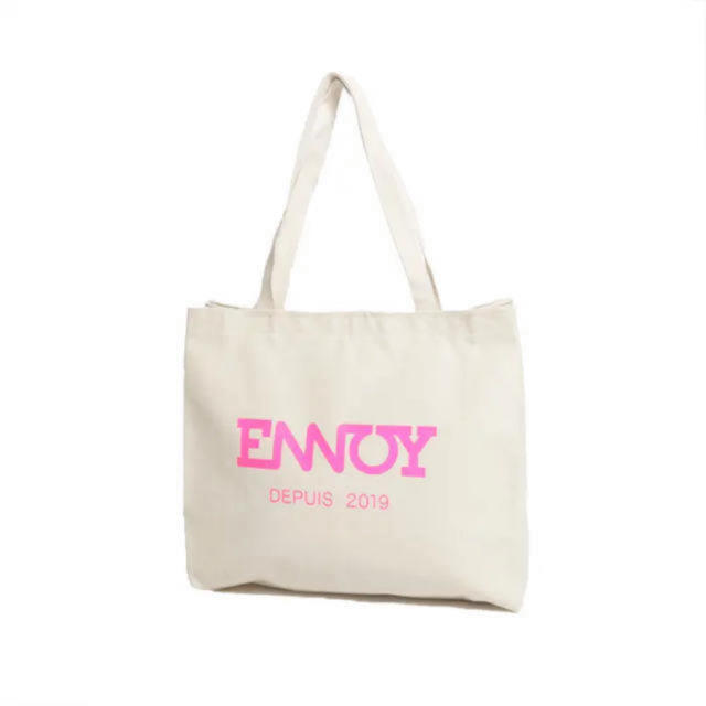 1LDK SELECT(ワンエルディーケーセレクト)のENNOY TOTE BAG NATURAL / PINK レディースのバッグ(トートバッグ)の商品写真