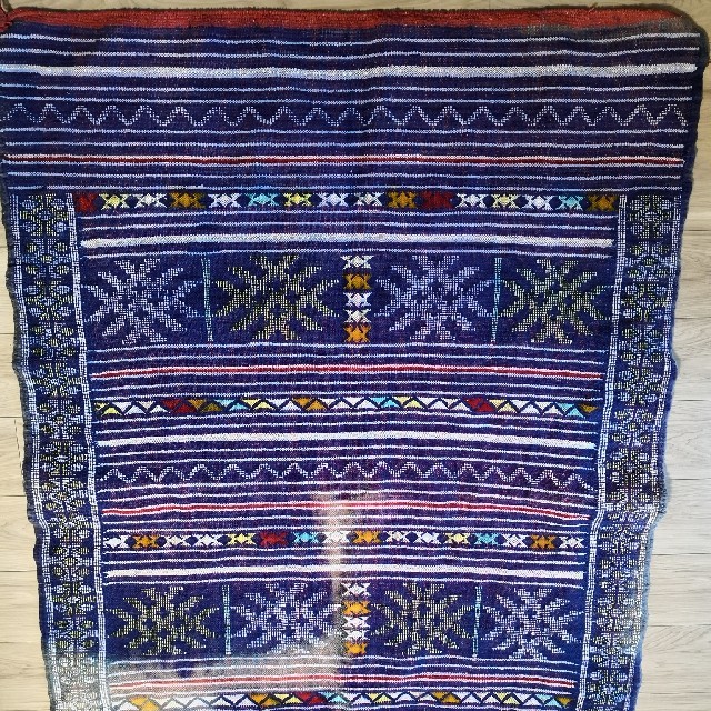 モロッコ絨毯 キリム柄ラグ 1