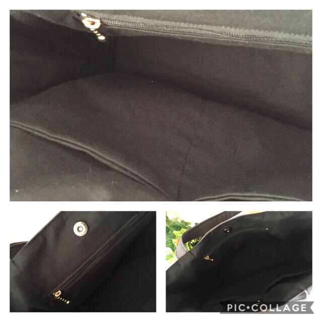 ハンドメイド バッグ グレー 帆布 中ファスナー付き シンプル レディースのバッグ(トートバッグ)の商品写真