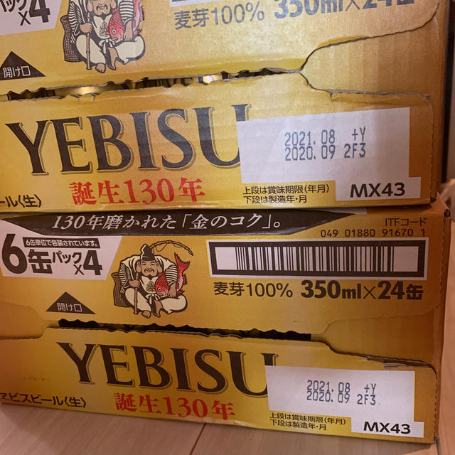 EVISU(エビス)のエビスビール　350ml 24本入り 2箱合計48本 食品/飲料/酒の酒(ビール)の商品写真