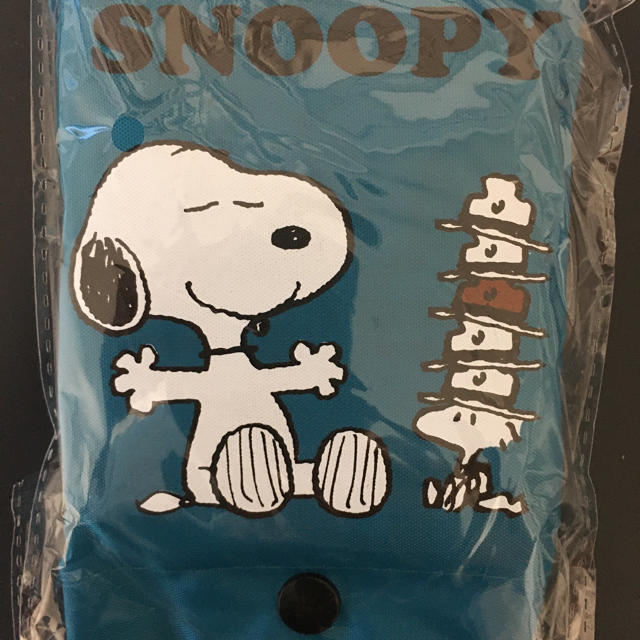 SNOOPY(スヌーピー)のスヌーピー　ポーチ付きエコバック　ブルー レディースのバッグ(エコバッグ)の商品写真