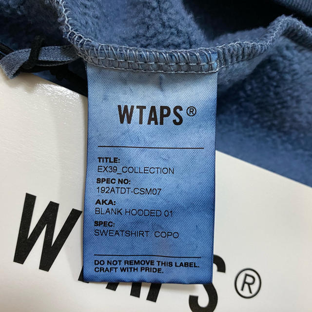 新品M WTAPS 19AW BLANK HOODED 01 パーカー