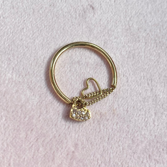 Chloe(クロエ)の美品 Chloe クロエ 指輪 リング ハート チェーン ゴールド 金色 レディースのアクセサリー(リング(指輪))の商品写真