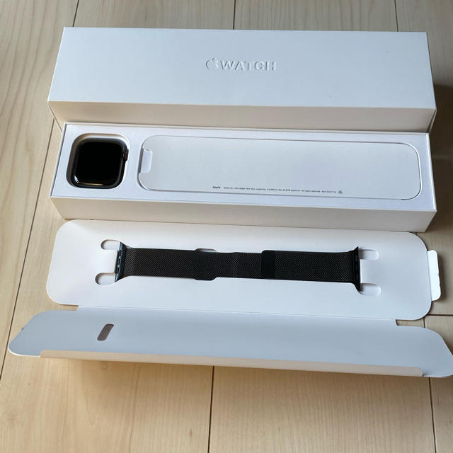 Apple Watch 5 ステンレス　ブラック　ミラネーゼループ　保証あり