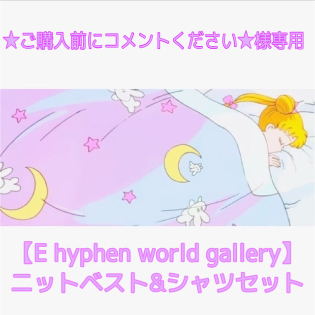 E hyphen world gallery(イーハイフンワールドギャラリー)の【E hyphen world gallery】ニットベスト&シャツセット レディースのトップス(ニット/セーター)の商品写真