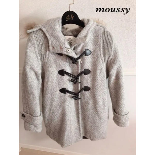 【moussy】ボア ダッフルコート グレージャケット/アウター