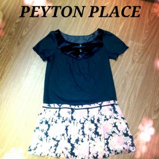 ペイトンプレイス(Peyton Place)の限定価格♪ペイトン花柄ドッキングワンピ(ミニワンピース)