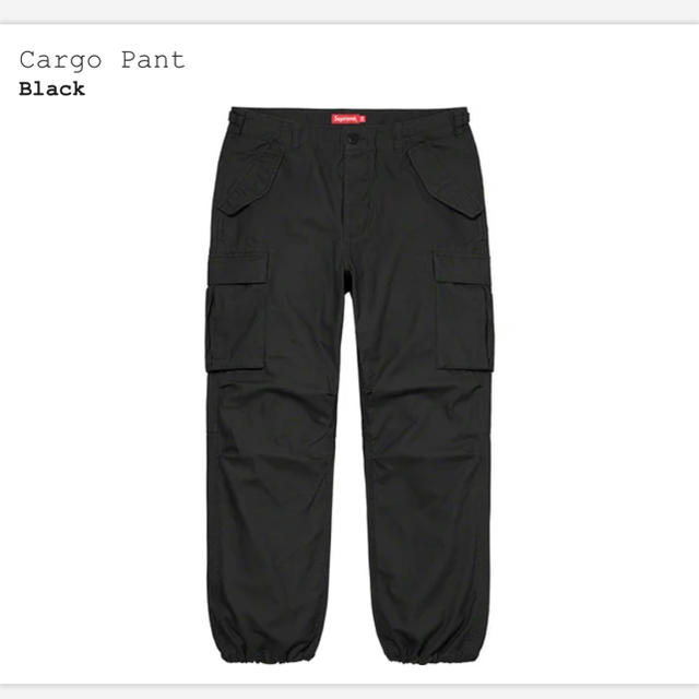 supreme cargo pant 黒 34ワークパンツ/カーゴパンツ