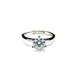モアッサナイト1ct銀925指輪15号プラチナメッキ強い輝きU00163(リング(指輪))