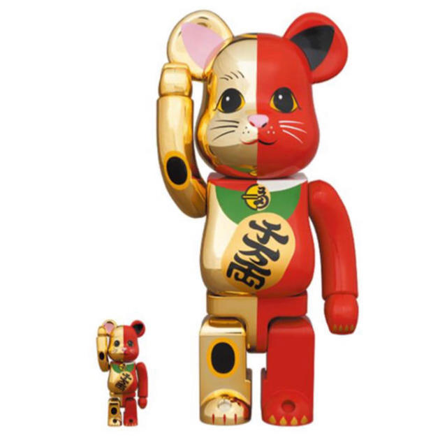 MEDICOM TOY(メディコムトイ)のBE@RBRICK 招き猫 金×赤 100％ & 400％ エンタメ/ホビーのフィギュア(その他)の商品写真