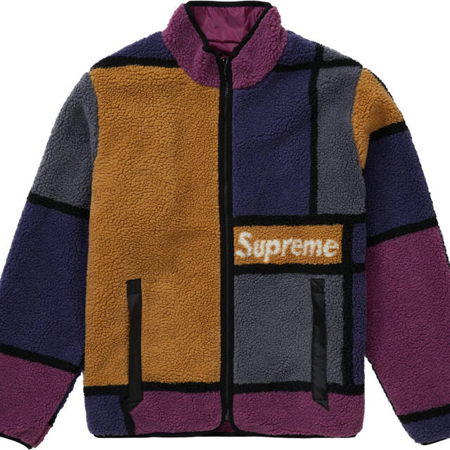 supreme reversible fleece jaket porple L