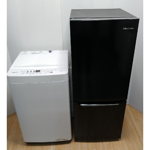 冷蔵庫　洗濯機　Hisense　高年式　白黒セット　コンパクト　美品　 スマホ/家電/カメラの生活家電(冷蔵庫)の商品写真