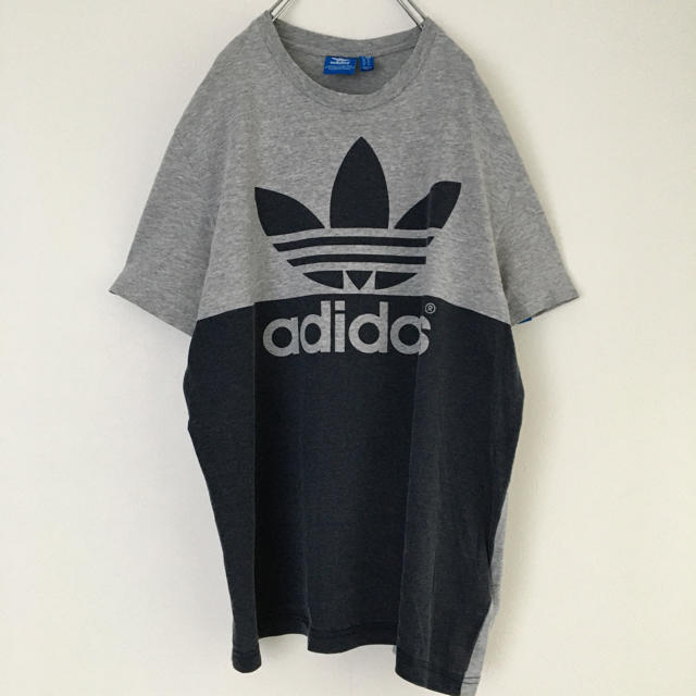 adidas(アディダス)の◆ビッグロゴ◆ トルコ製 adidas アディダス 半袖Tシャツ グレー 古着 メンズのトップス(Tシャツ/カットソー(半袖/袖なし))の商品写真