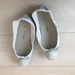 プラージュ(Plage)のplage別注PORSELLI◇ポルセリ◇バレエシューズ美品グレージュ◇35(バレエシューズ)