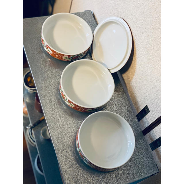 有田焼 庫山窯 前畑陶器 取手付三段重 和食器 アンティーク 骨董品 古