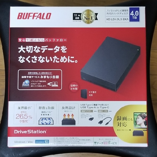 バッファロー USB3.1 外付けHDD 4TB