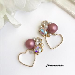 みぃ様専用ハートビジューピアス2点(ピアス)