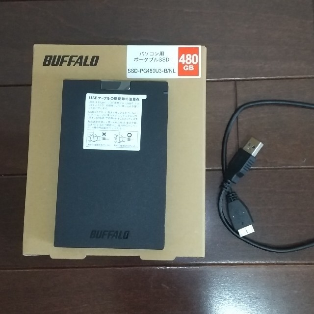 Buffalo(バッファロー)のPS4対応 SSD-PG480U3-B/NL 480GB スマホ/家電/カメラのPC/タブレット(PC周辺機器)の商品写真