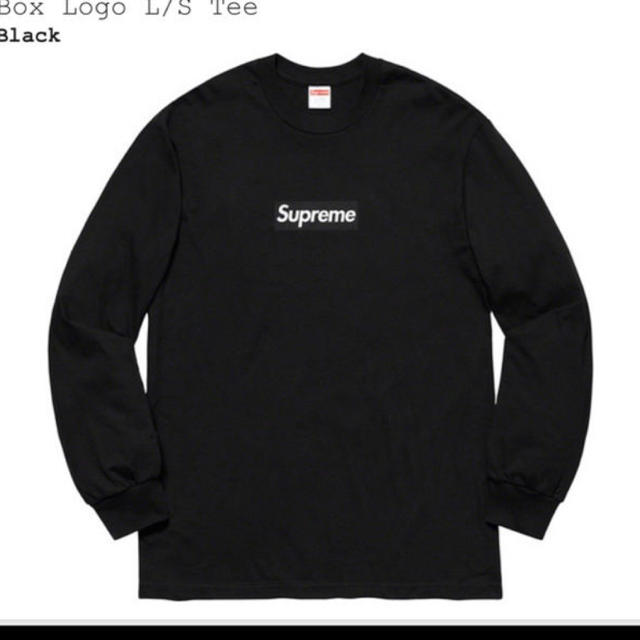 Supreme Box Logo L/S Tee BLACK Mトップス