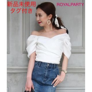 ロイヤルパーティー(ROYAL PARTY)の新品未使用　ROYALPAETY  カシュクールパフスリーブブラウス(シャツ/ブラウス(半袖/袖なし))