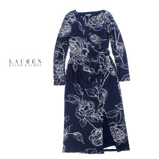 ラルフローレン(Ralph Lauren)の美品★LAUREN Ralph Lauren フローラル◎ジャージードレス(ひざ丈ワンピース)