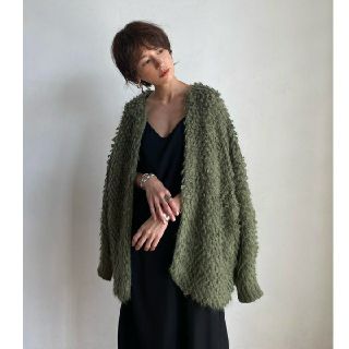 MOHAIR LOOP BULKY KNIT CARDIGAN CLANE (カーディガン)