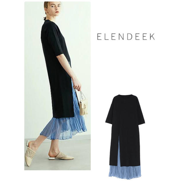 新品✳︎  ELENDEEK ニット プリーツ ワンピースエレンディーク 秋冬01カラー