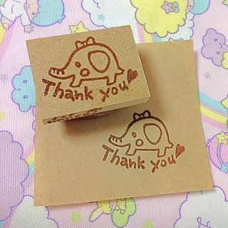 消しゴムはんこ☆Thankyouぞうさん(はんこ)