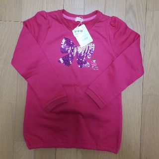 ミキハウス(mikihouse)の新品　ミキハウス　リーナちゃん　リボン　トレーナー　120(Tシャツ/カットソー)