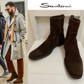 サントーニ(Santoni)のSANTONI サントーニ ITALY製 サイドジップスエードレザーブーツ 7(ブーツ)