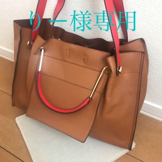 ジーナシス(JEANASIS)の【りー様専用】2wayトートバッグ(キャメル×レッド)(トートバッグ)