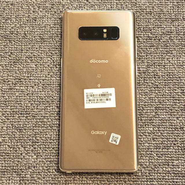 SIMフリー Galaxy Note8 sc-01k ゴールド 本体のみ 182 スマホ/家電/カメラのスマートフォン/携帯電話(スマートフォン本体)の商品写真