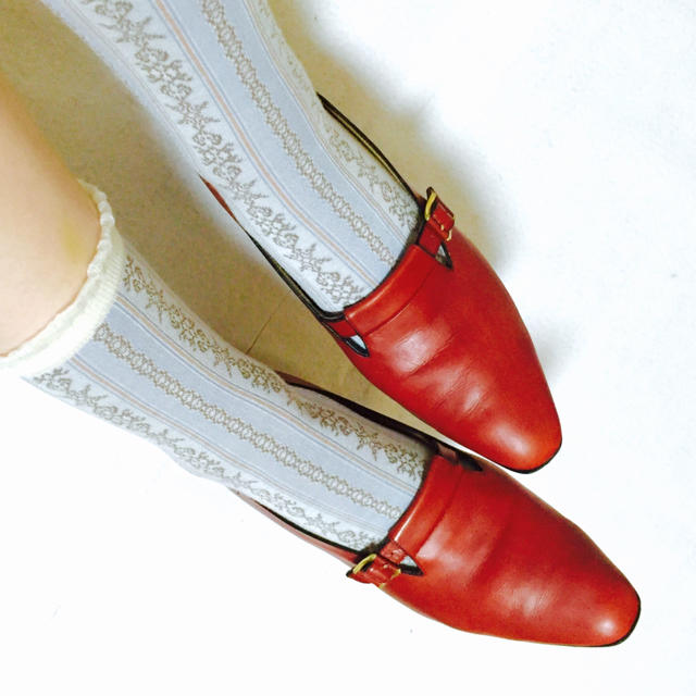 Grimoire(グリモワール)のヴィンテージ パンプス 茶色 ローファー レディースの靴/シューズ(ハイヒール/パンプス)の商品写真