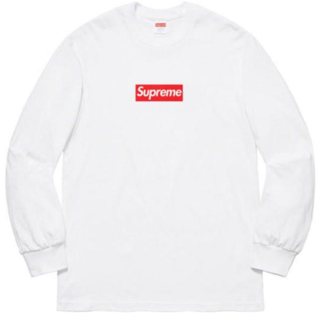 supreme Box Logo L/S Tee 白 XL - Tシャツ/カットソー(七分/長袖)