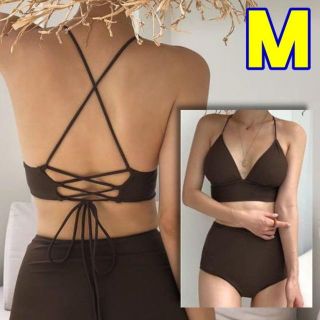 【★再入荷しました★】バッククロスハイウエストビキニ 水着　Mサイズ(水着)