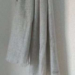 美品　chloe クロエ　超大判　カシミヤストール　ボルト　ワインレッド