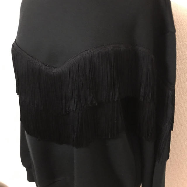 Stella McCartney(ステラマッカートニー)の新品 ステラマッカートニー 黒フリンジトレーナー レディースのトップス(トレーナー/スウェット)の商品写真