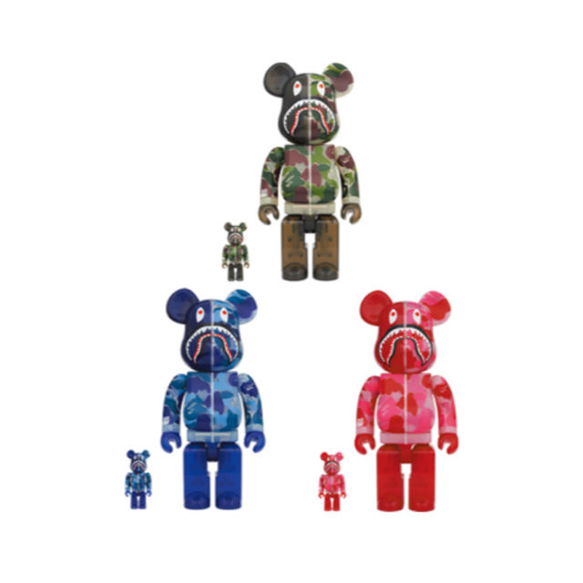 エンタメ/ホビーBAPE BE@RBRICK ABC CAMO SHARK 100%&400%