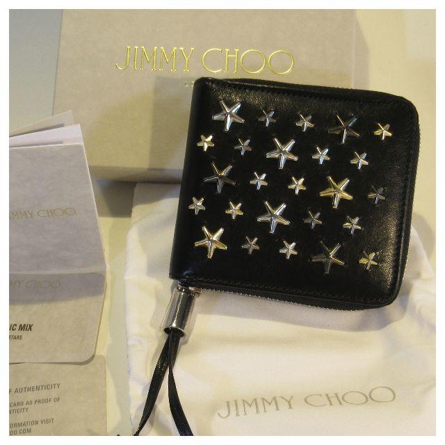 JIMMY CHOO(ジミーチュウ)の【新品同様】Jimmy Choo/ジミーチュー　TESSA二つ折り財布（黒色） レディースのファッション小物(財布)の商品写真