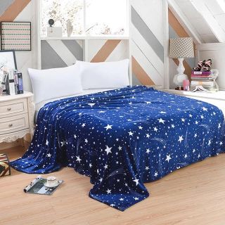 マイクロファイバー ブランケット☆　星柄  ☆ (毛布)
