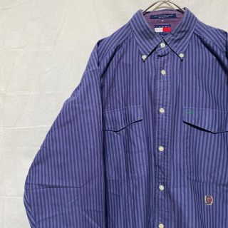 トミーヒルフィガー(TOMMY HILFIGER)のオールド トミーヒルフィガー Tommy Hilfigerストライプ  シャツ(シャツ)