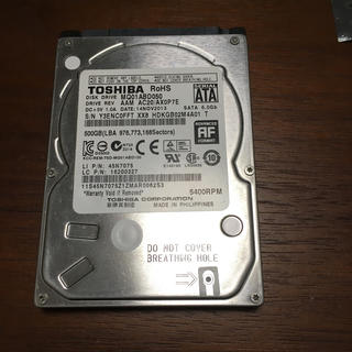 トウシバ(東芝)のTOSHIBA 2.5インチ　500GB HDD(PCパーツ)
