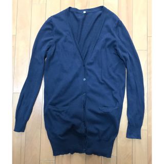 MUJI (無印良品) - 無印良品(MUJI)コットン ロングカーディガン(L)墨黒